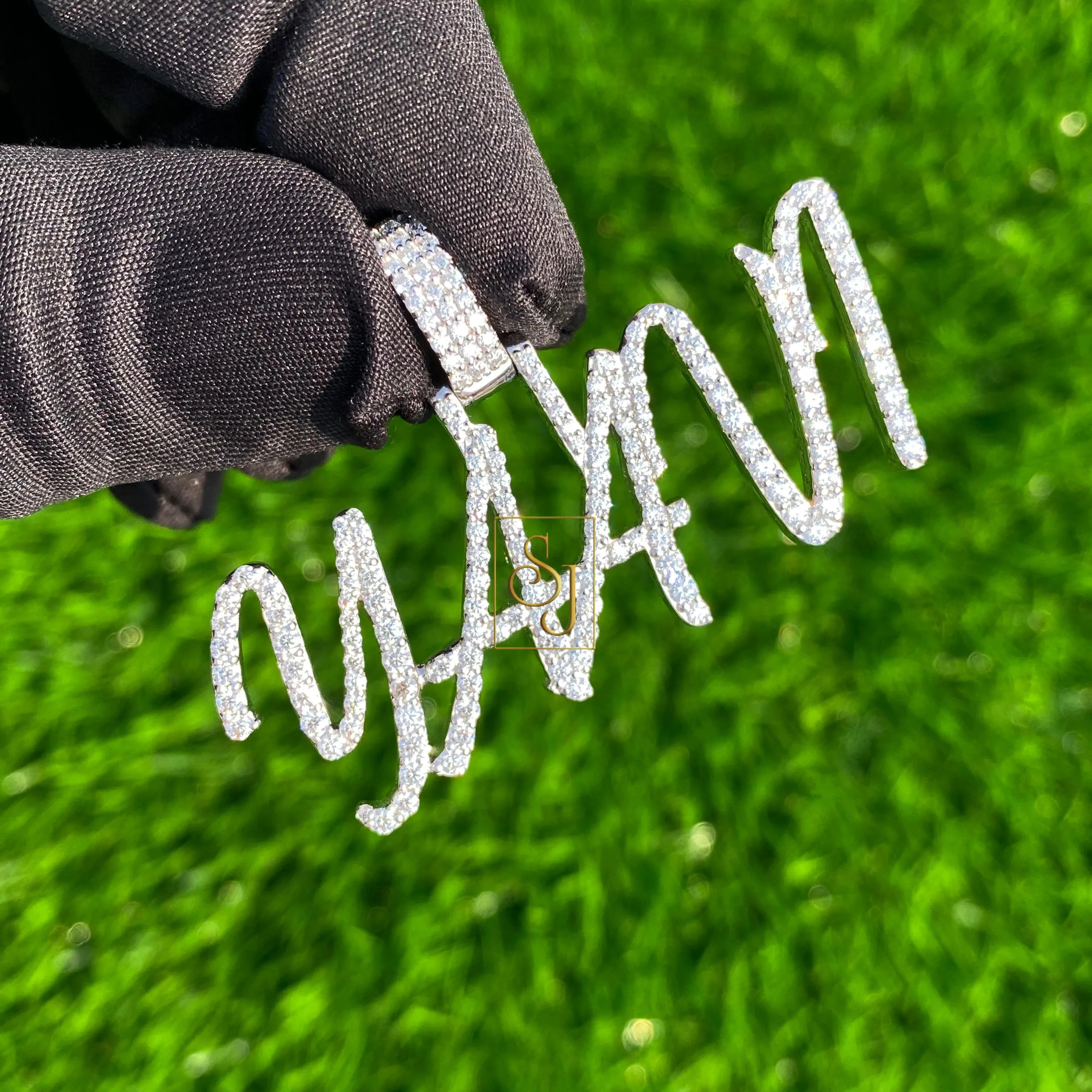 Custom Unisex Diamond Name Pendant YAAVI Charm - 2.78 CTW