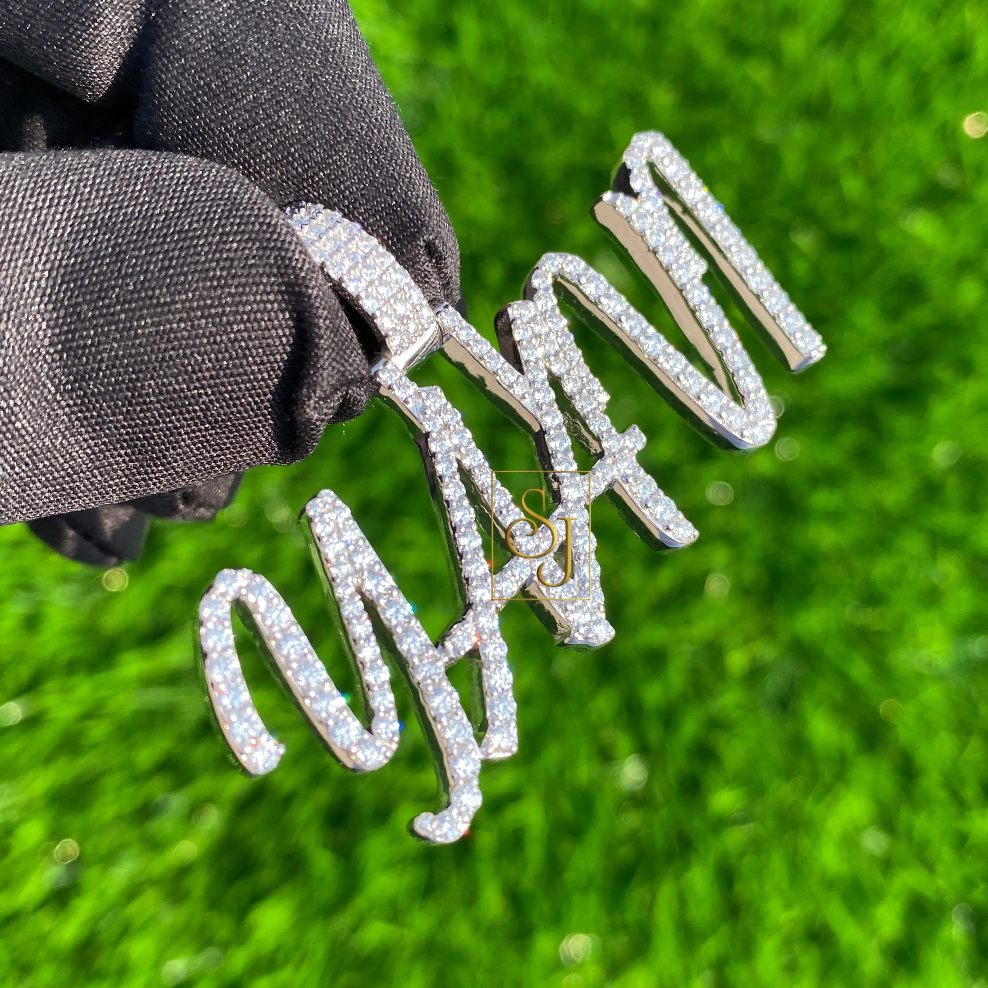 Custom Unisex Diamond Name Pendant YAAVI Charm - 2.78 CTW