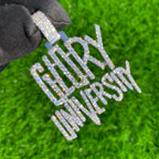 Custom Gold Necklace Pendant GLORY Name Charm - 2.8 CTW