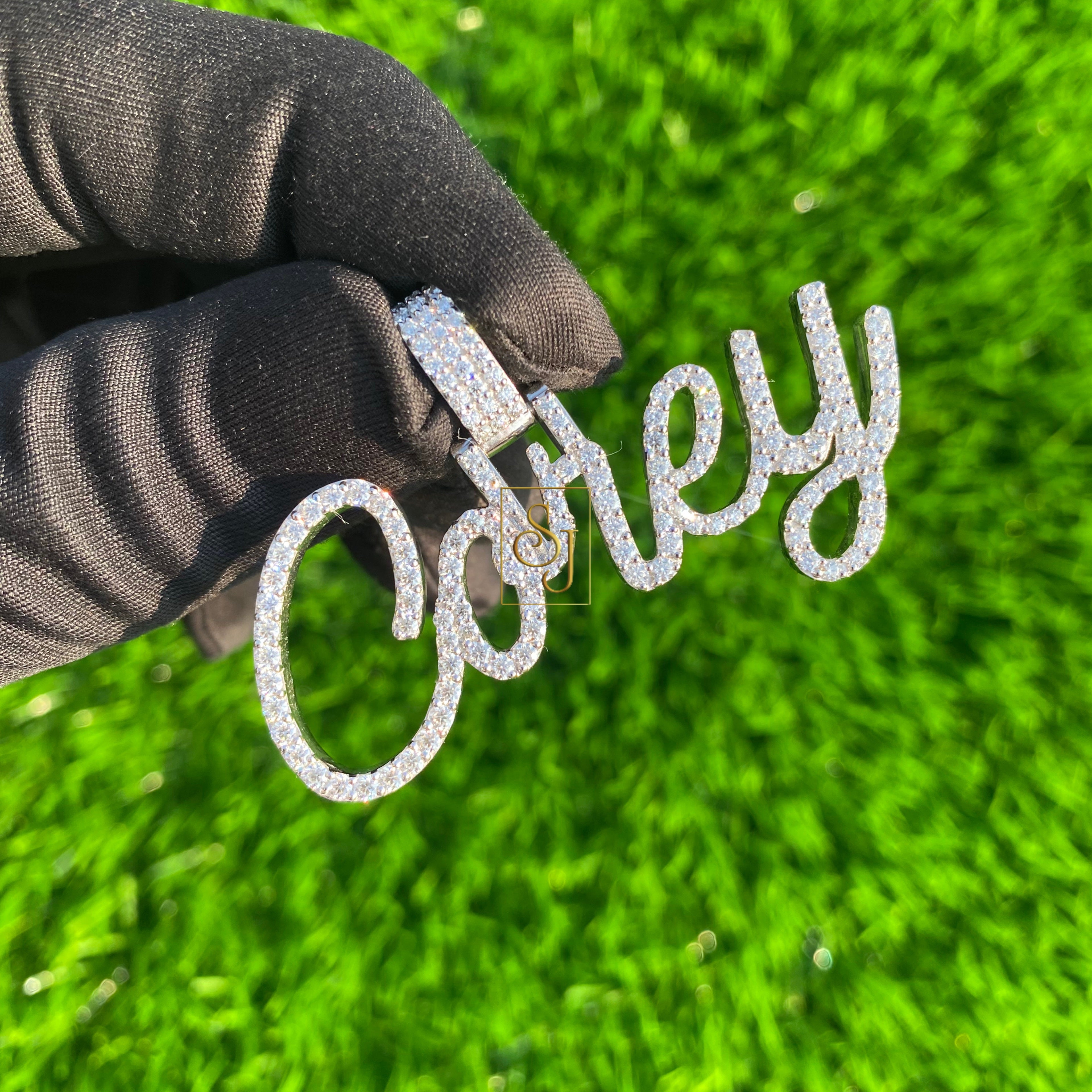 Custom COREY Letter Diamond iced out Pendant 14K Solid Gold - 2.7 CTW