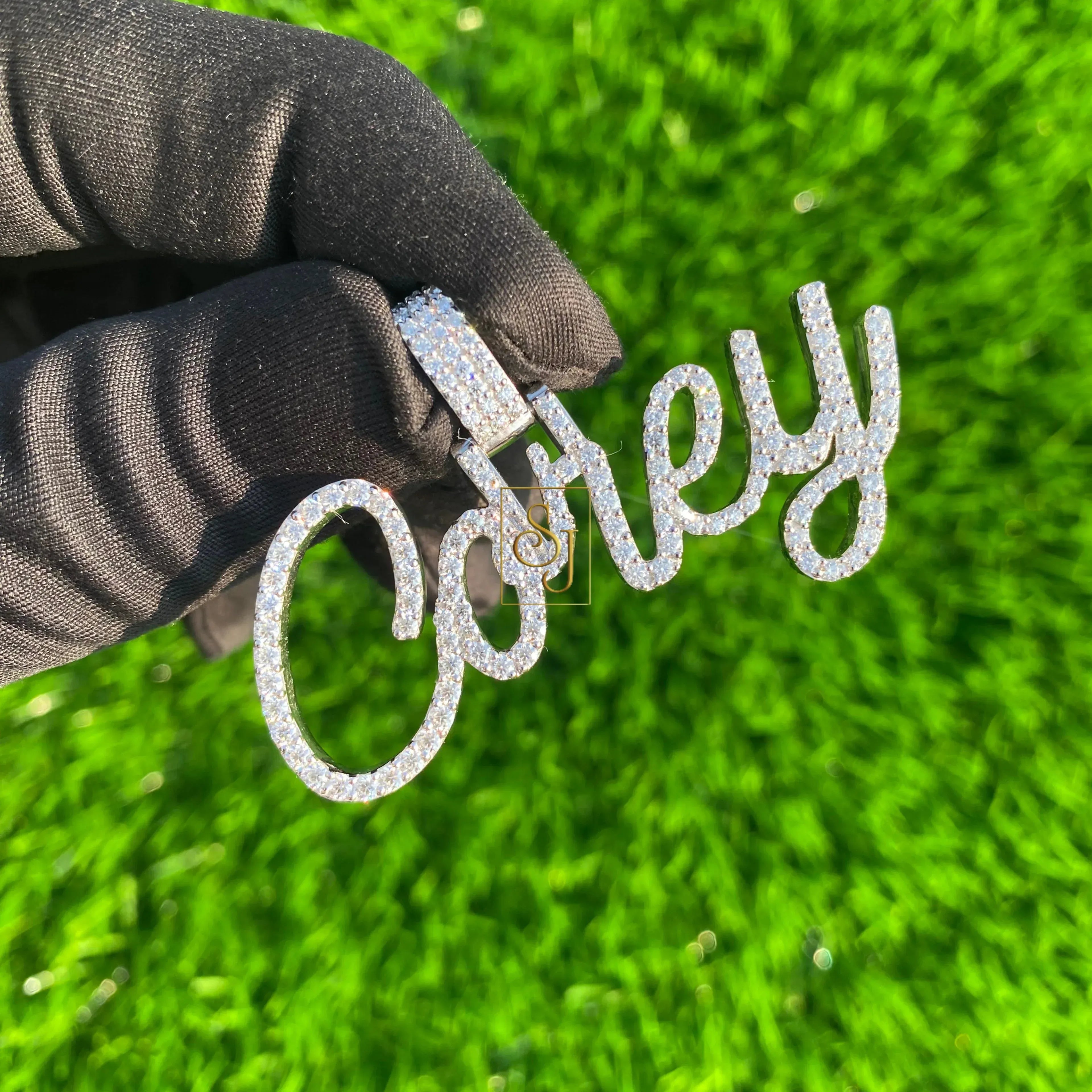 Custom COREY Letter Diamond iced out Pendant 14K Solid Gold - 2.7 CTW