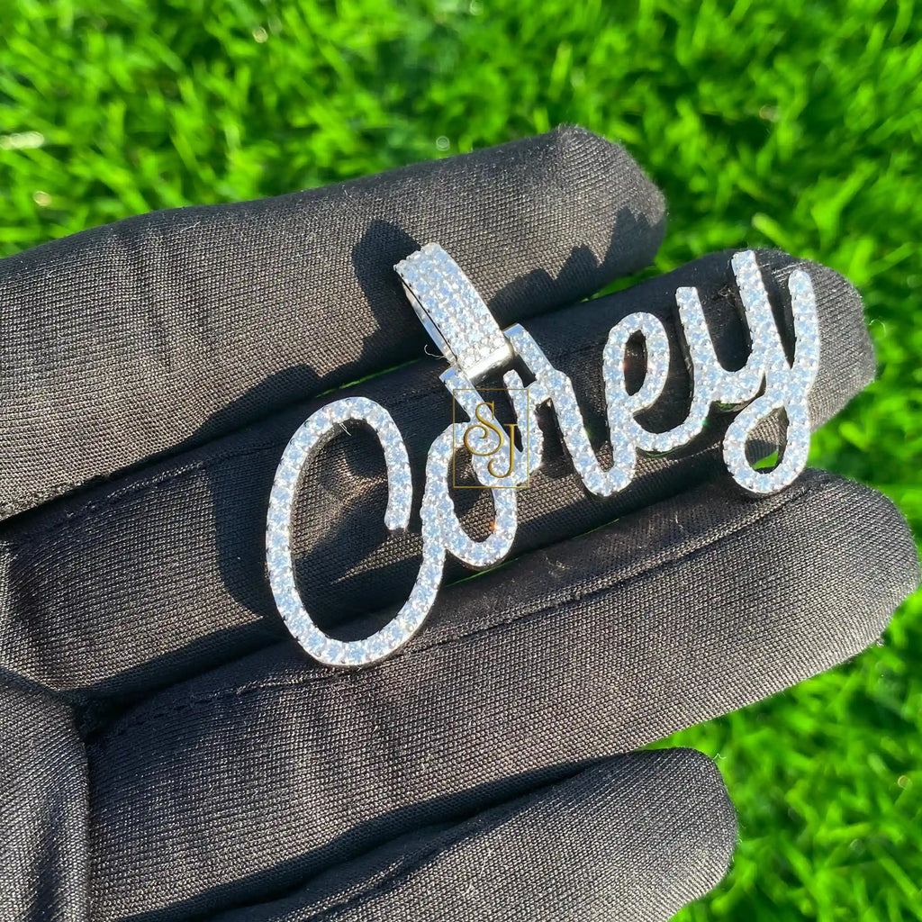 Custom COREY Letter Diamond iced out Pendant 14K Solid Gold - 2.7 CTW