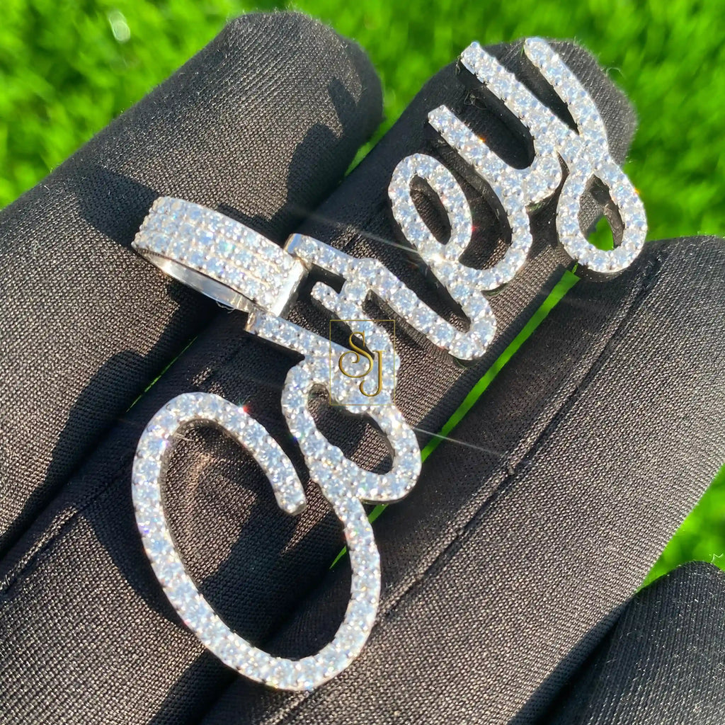 Custom COREY Letter Diamond iced out Pendant 14K Solid Gold - 2.7 CTW