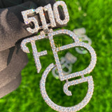 Men's FB Letter Moissanite Custom Charm Pendant