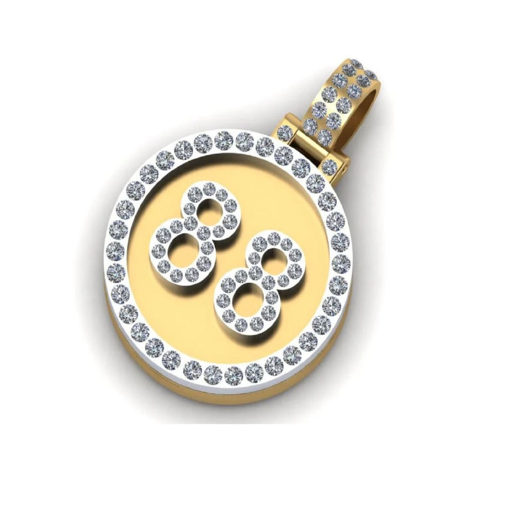 Custom Lucky Initial Number Diamond Pendant - 1.64 CTW