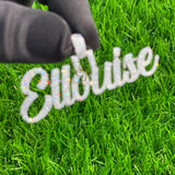 Custom Name "ELLOUISE" Monogram Icy Name Cuban Chain Necklace Pendant, Personalized Jewelry Gift for Her