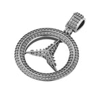 Trendy Logo 14K solid gold Diamond Pendant - 1.00 CTW