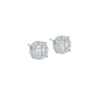 Icy Natural Baguette Diamond Cluster Earrings 14K solid Gold – 0.96 CTW