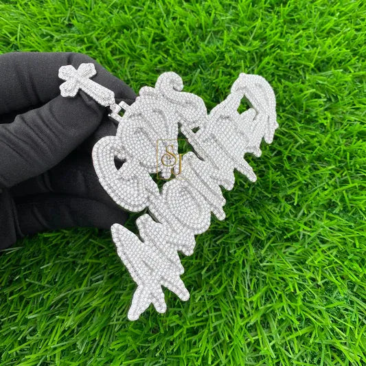 Custom God's Anointed Letter Hip-Hop Diamond Pendant -19.88 CTW