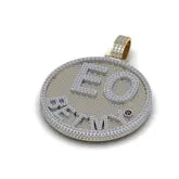 Custom Diamond Pendant Round Gold Hip Hop Charm -15.26 CTW