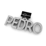 Custom Name "PEDRO" Diamond Pendant 10K Gold Letter Hip Hop Pendant