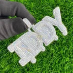 Custom IDDY Letter Water Drop iced-out Diamond Pendant - 15.76 CTW