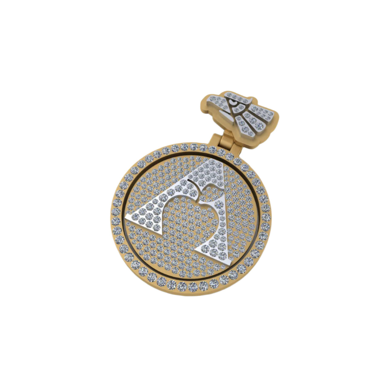 Custom Letter Diamond Pendant 14K Solid Gold - 5.24 CTW