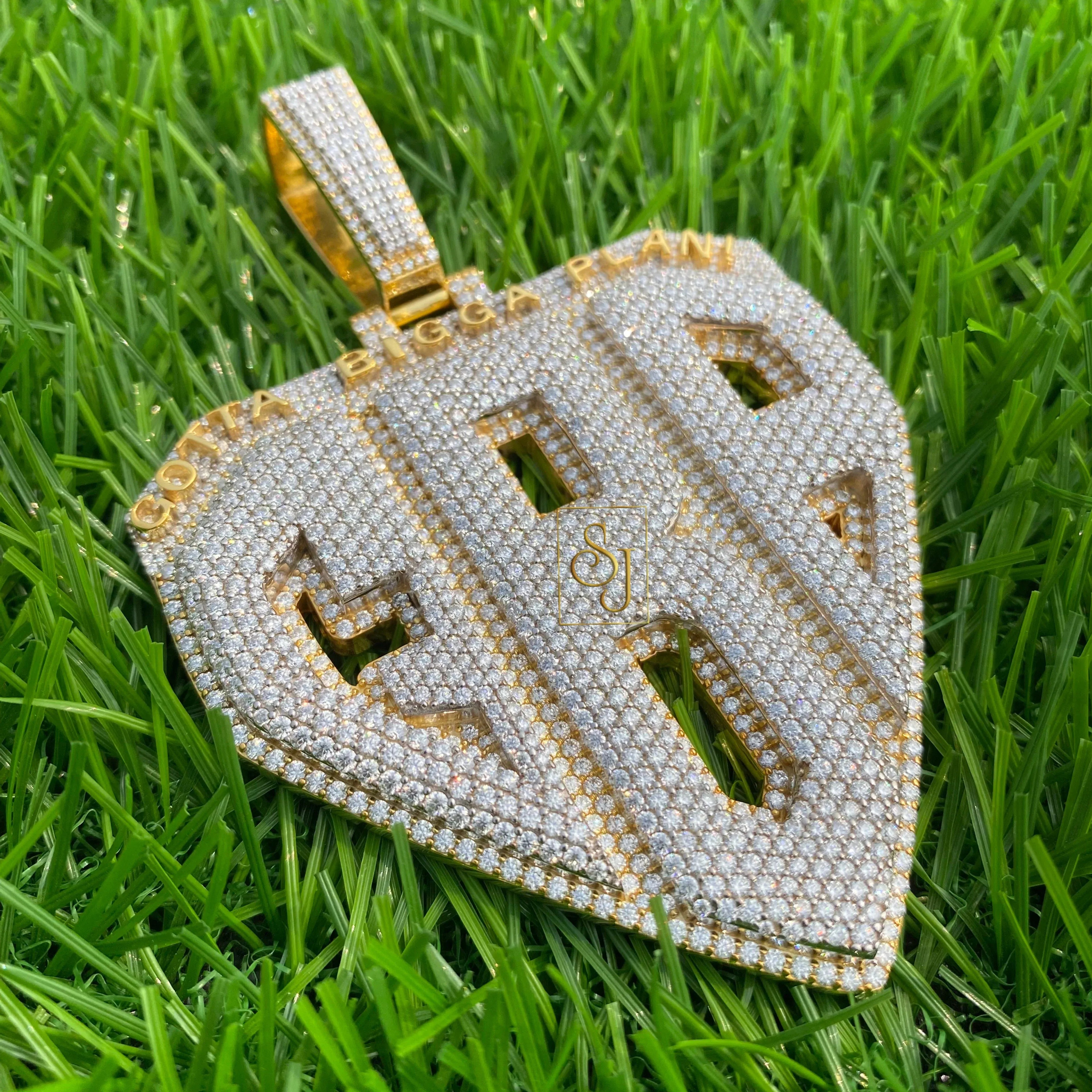 Custom Letter GBP Diamond Pendant - 17.87 CTW