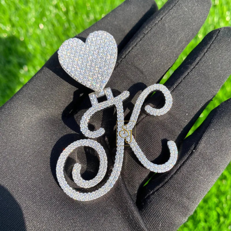 Custom Letter "K" Diamond Pendant - 4.71 CTW