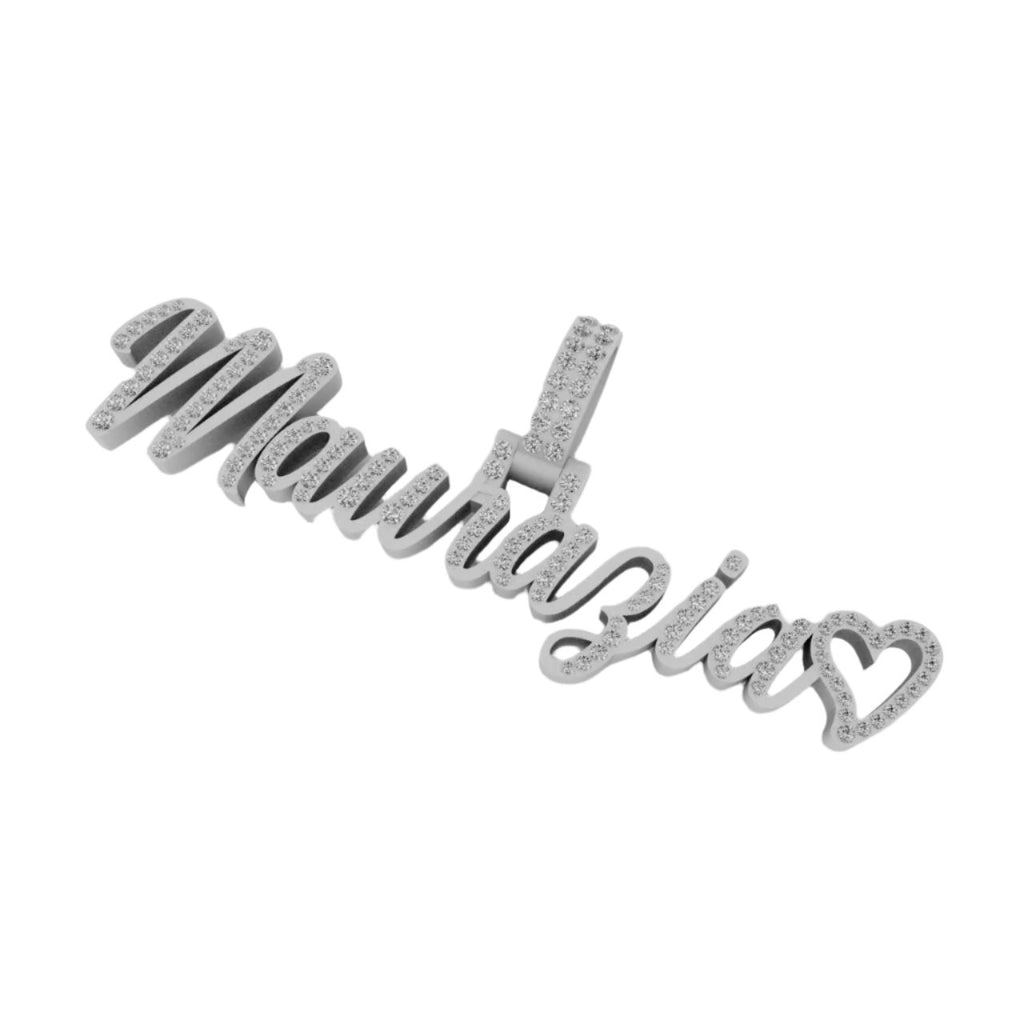 Custom Diamond Name Pendant Iced out Cursive Charm - 0.79 CTW