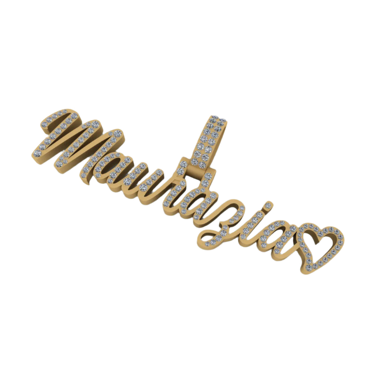 Custom Diamond Name Pendant Iced out Cursive Charm - 0.79 CTW