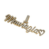 Custom "MAURAZIA" Name VVS Charm Icy Hip Hop Moissanite Diamond Cursive Personalized Name Necklace Gift for Her, Crystal Customized pendant for Anniversary Gift