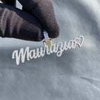 Custom Diamond Name Pendant Iced out Cursive Charm - 0.79 CTW