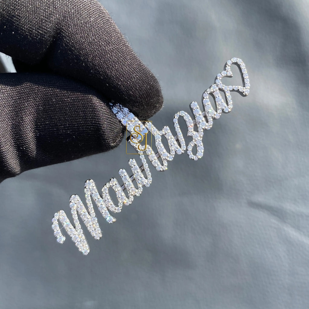 Custom Diamond Name Pendant Iced out Cursive Charm - 0.79 CTW