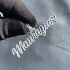 Custom Diamond Name Pendant Iced out Cursive Charm - 0.79 CTW