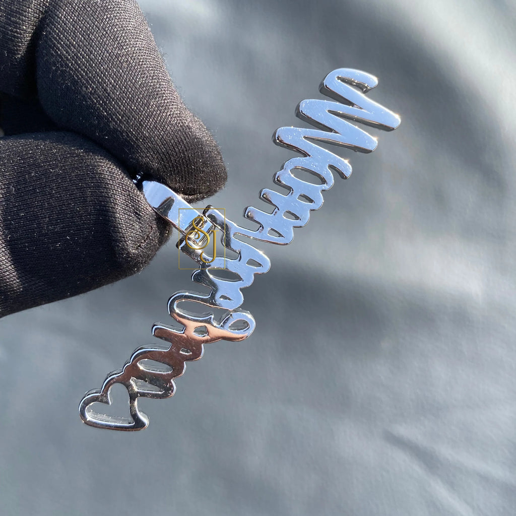 Custom Diamond Name Pendant Iced out Cursive Charm - 0.79 CTW