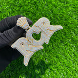 Men's custom Iced out RCR Letter Moissanite Diamond Pendant