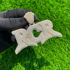 Men's Gold Letter Moissanite Diamond Pendant
