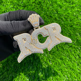 Men's custom Iced out RCR Letter Moissanite Diamond Pendant
