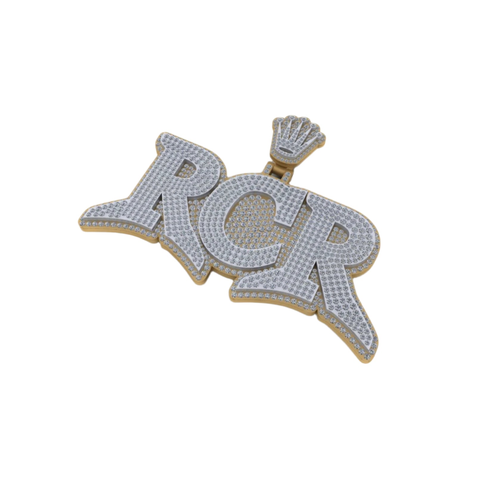 Men's Gold Letter Moissanite Diamond Pendant