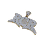 Men's custom Iced out RCR Letter Moissanite Diamond Pendant