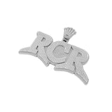 Men's custom Iced out RCR Letter Moissanite Diamond Pendant