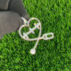 Heart Stethoscope Delicate Pendant - 0.47 CTW