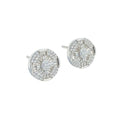 Diamond Cluster Iced Out Earrings 14K solid Gold – 1.18 CTW