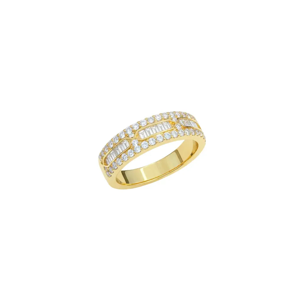 14k solid Gold Baguette Wedding Ring