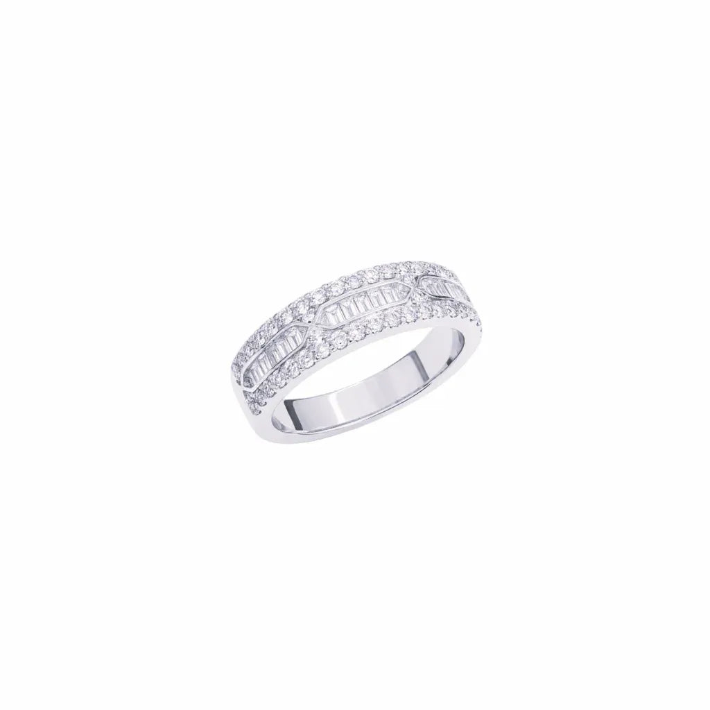 14k solid Gold Baguette Wedding Ring