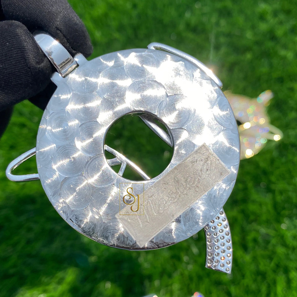 Premium Custom WR letter vvs Round icy Pendant - 13.93 CTW
