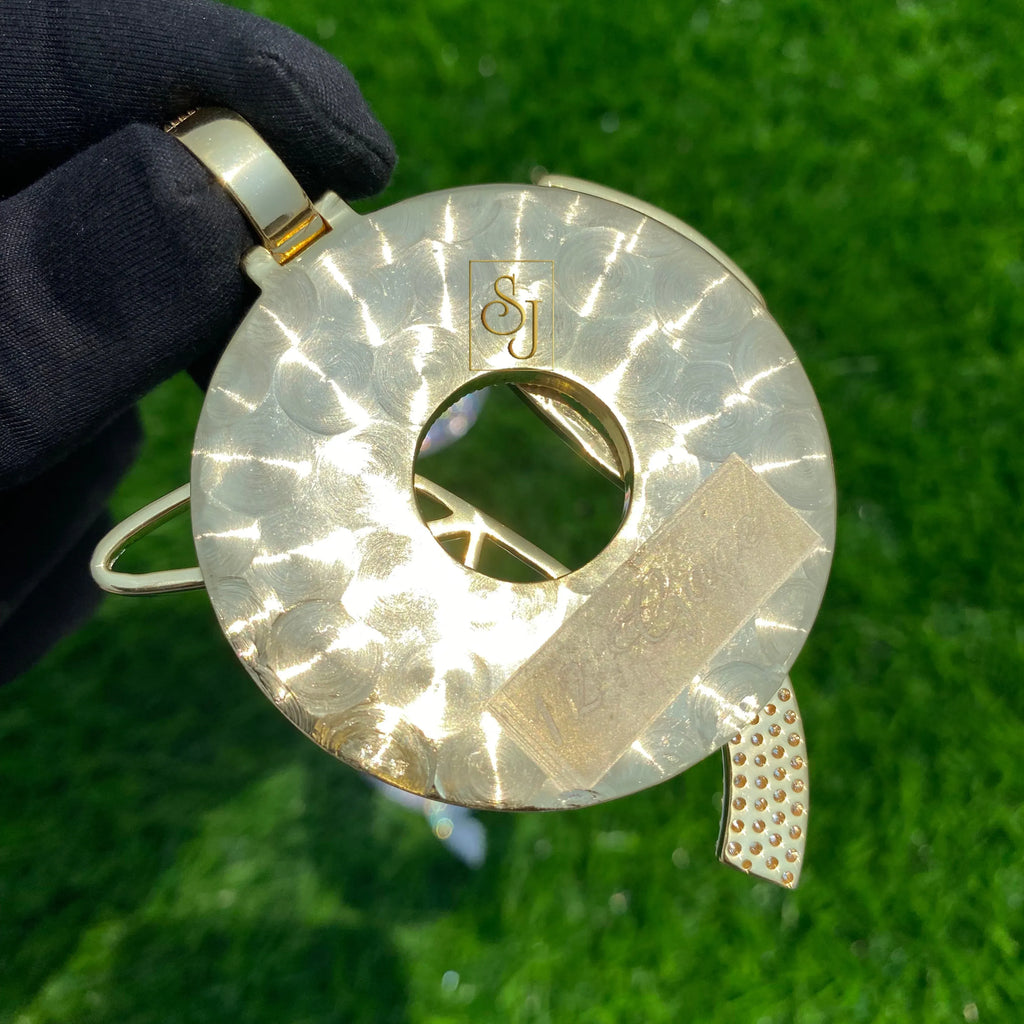Premium Custom WR letter vvs Round icy Pendant - 13.93 CTW