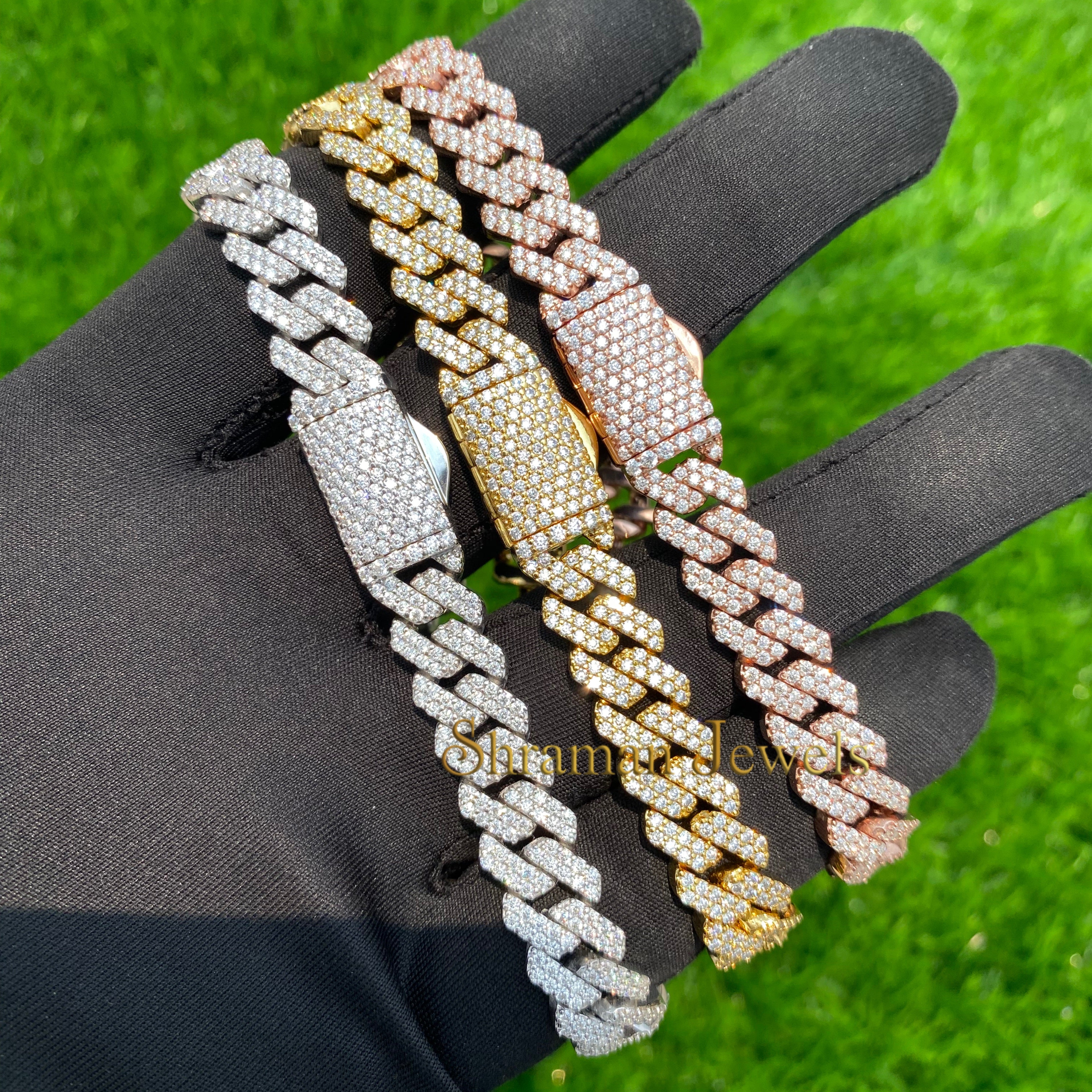 10MM Men's Natural VVS Diamond Cuban Link Bracelet