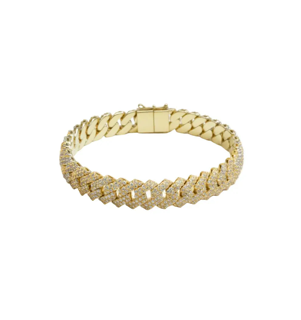10MM Men's Natural VVS Diamond Cuban Link Bracelet