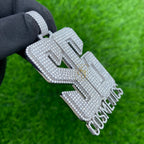 Custom SG Letter Diamond Pendant 14K Solid Gold - 10.29 CTW