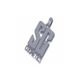 Custom "SG" Letter Diamond Pendant 14K Solid Gold - 10.29 CTW