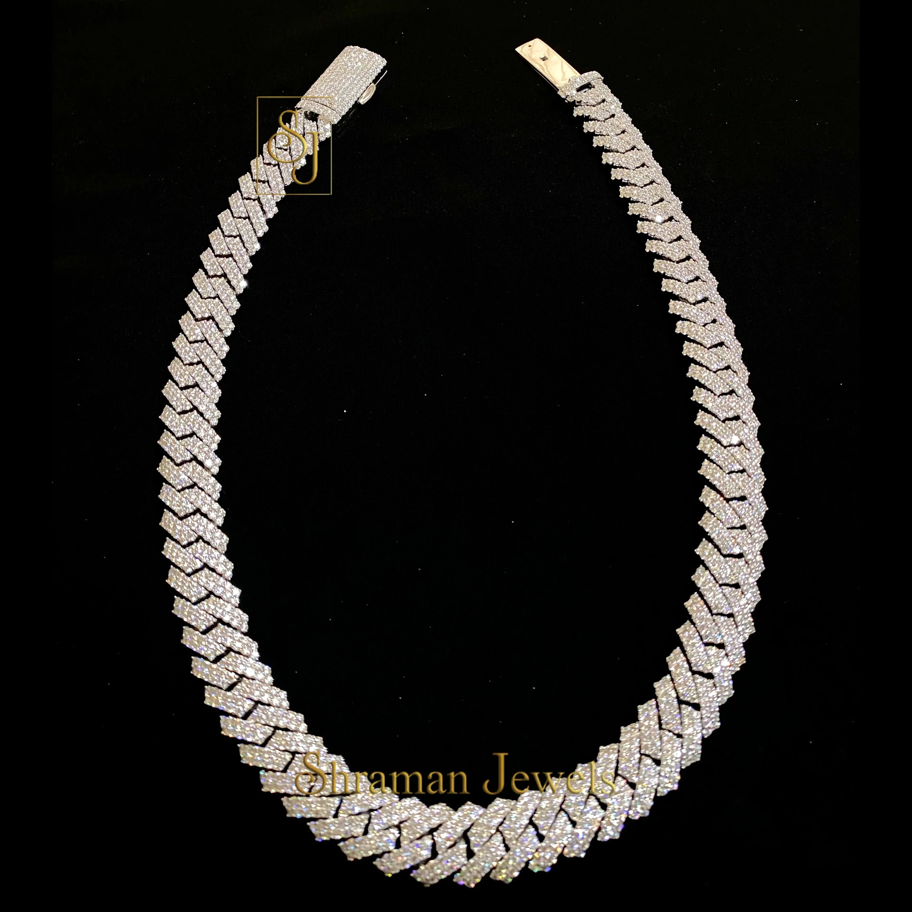 Premium 15.5 MM Iced Out Real VVS Diamond Cuban Link Chain