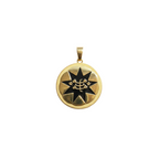 Custom Round Urdu Letter Real 14K Solid Gold Pendant for Men