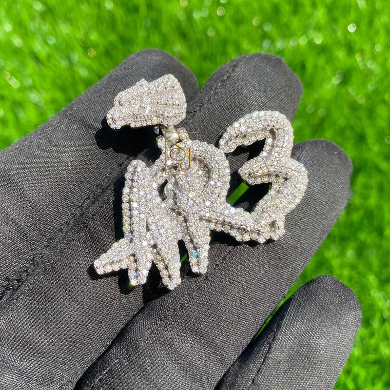 Custom "AR3" Letter Diamond Pendant - 3.11 CTW