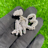 Icy Custom Hip Hop "AR3" Statement Pendant, VVS Diamond Letter Charm Pendant