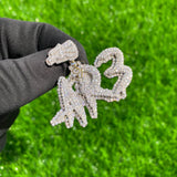 Icy Custom Hip Hop "AR3" Statement Pendant, VVS Diamond Letter Charm Pendant