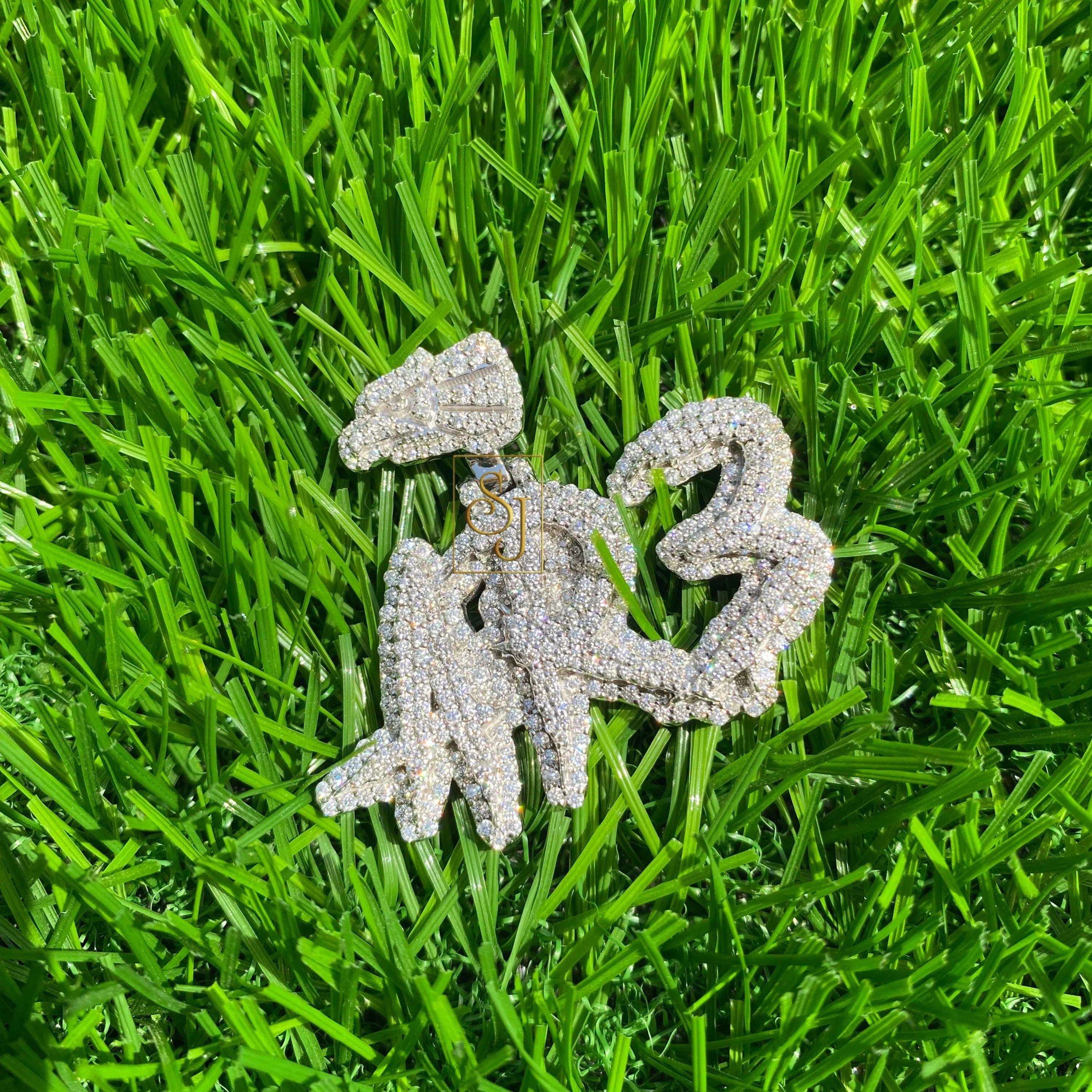 Custom "AR3" Letter Diamond Pendant - 3.11 CTW