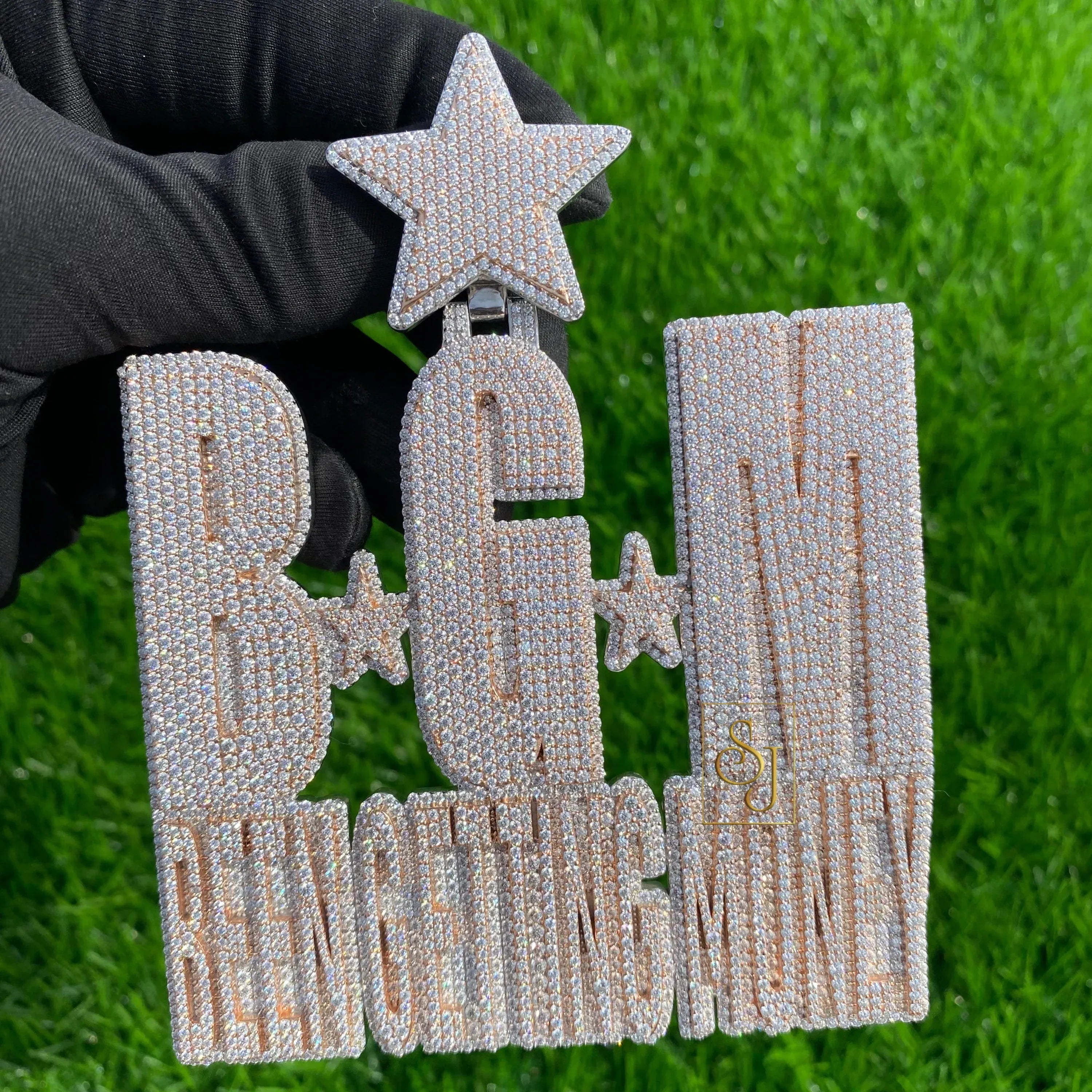 Custom Letter BGM Diamond Pendant - 41.76 CTW