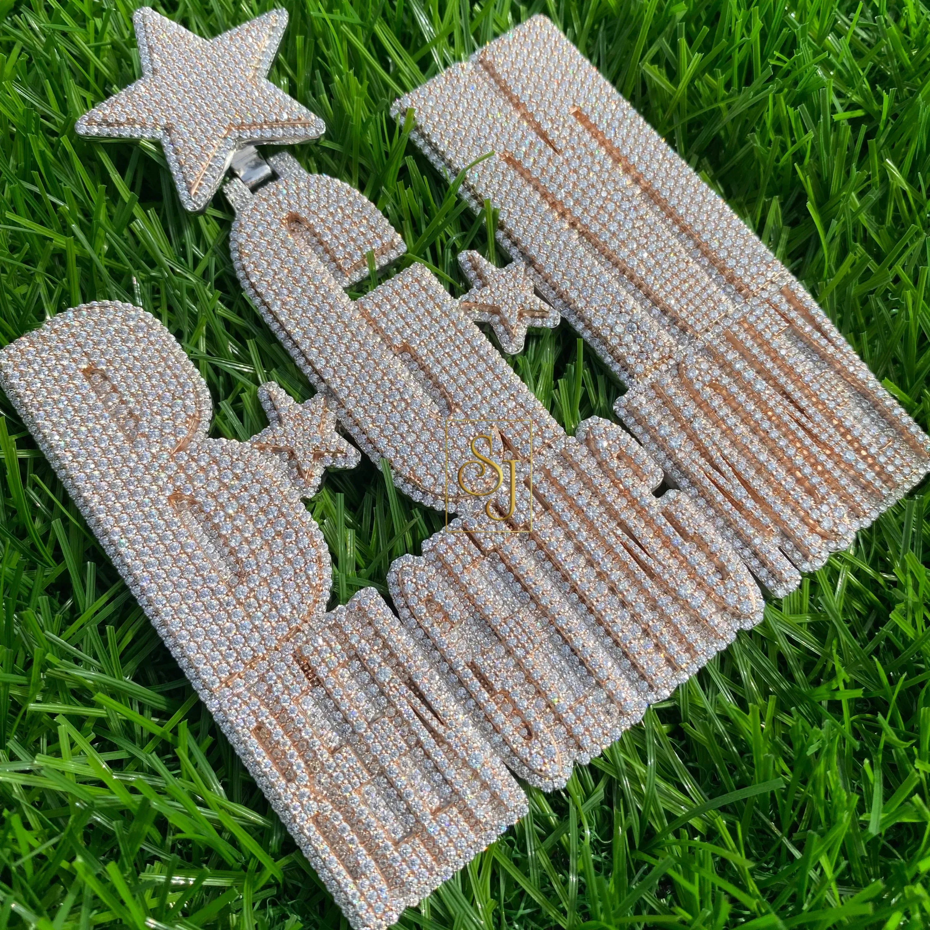 Custom Letter BGM Diamond Pendant - 41.76 CTW